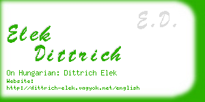 elek dittrich business card